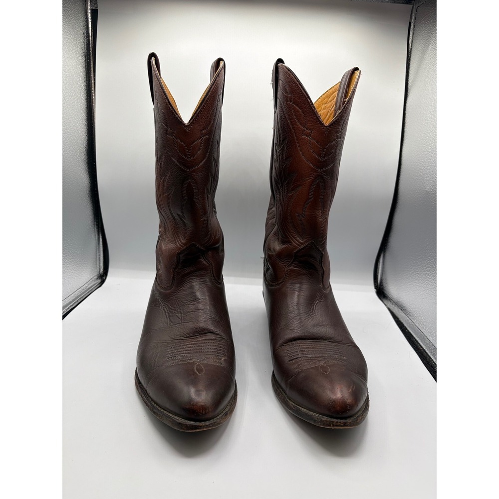 Nocona Boots Mens Brown Leather Western Cowboy Boots 16041 11 D Made in USA